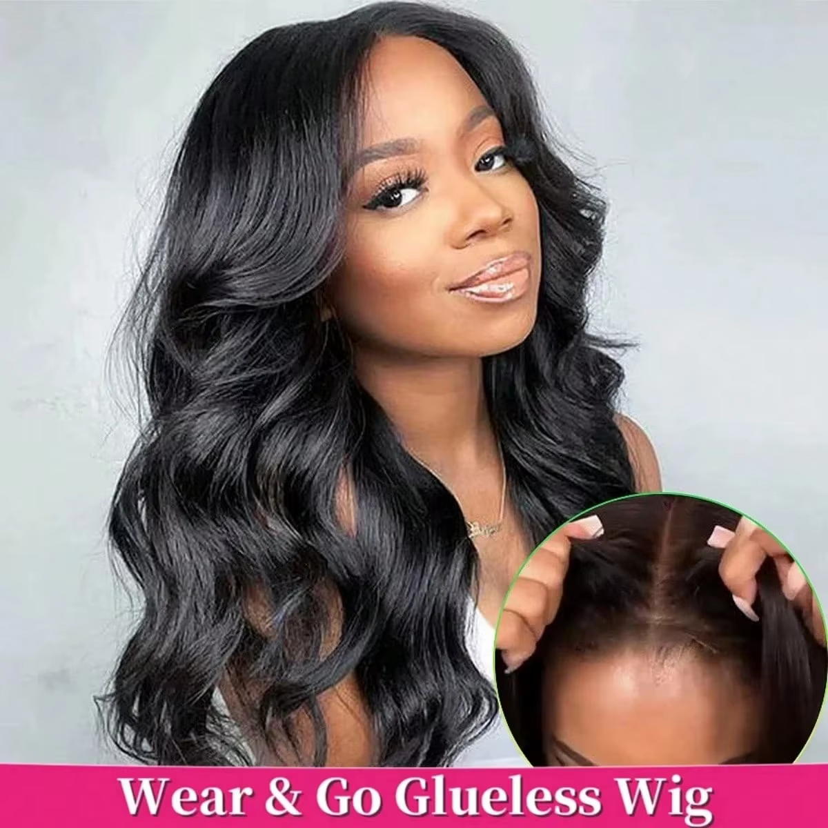 Perruques sans colle prêtes à porter en cheveux naturels, avec closure en dentelle HD Body Wave, pou