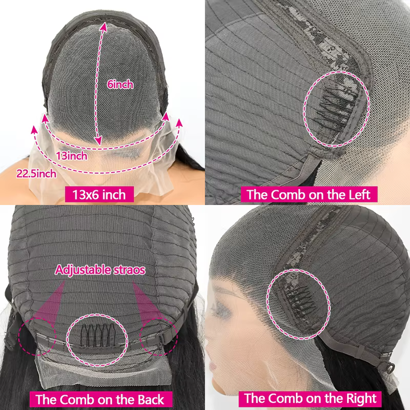 220 Densité 13X6 HD Dentelle Frontale Perruques Cheveux Humains 100% Cheveux Humains Perruques 30 Po
