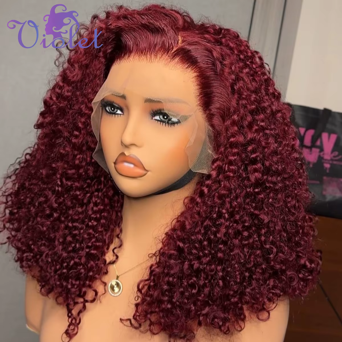 Perruques Bob Courtes en Cheveux Humains Remy Brésiliens Pré-Pluckées, Couleur Rouge Bourgogne 99J,