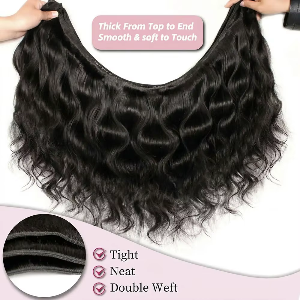 MSMV 15A Extensions de Cheveux Humains Ondulés Naturels Brésiliens en Paquets de 1/2/3/4 Pièces