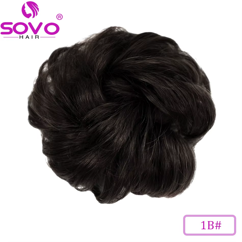100% cheveux humains chignon vrais cheveux chignon Extensions cheveux naturels brun cheveux désordre