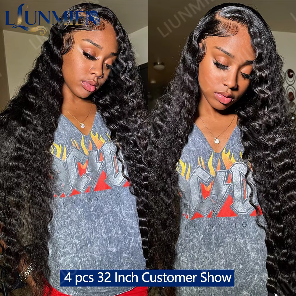 12A Tissage Cheveux Humains,Deep Wave Bundles Human Hair Extensions Cheveux,Meche Cheveux à Tresser,