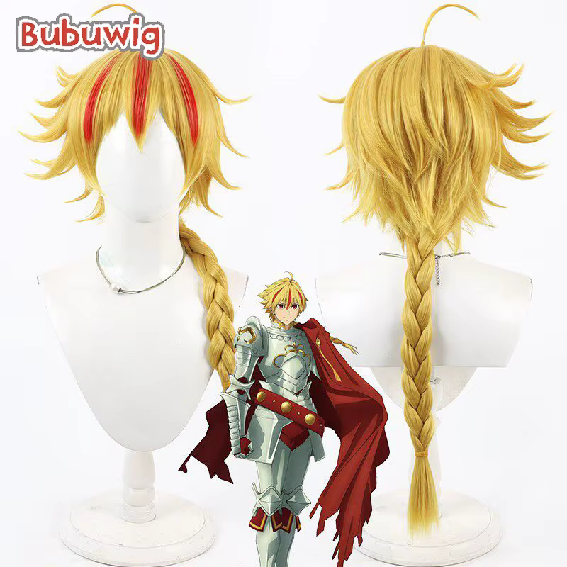 Bubuwig – perruques synthétiques Richard I pour Cosplay, perruque tressée longue de 50cm, blonde et