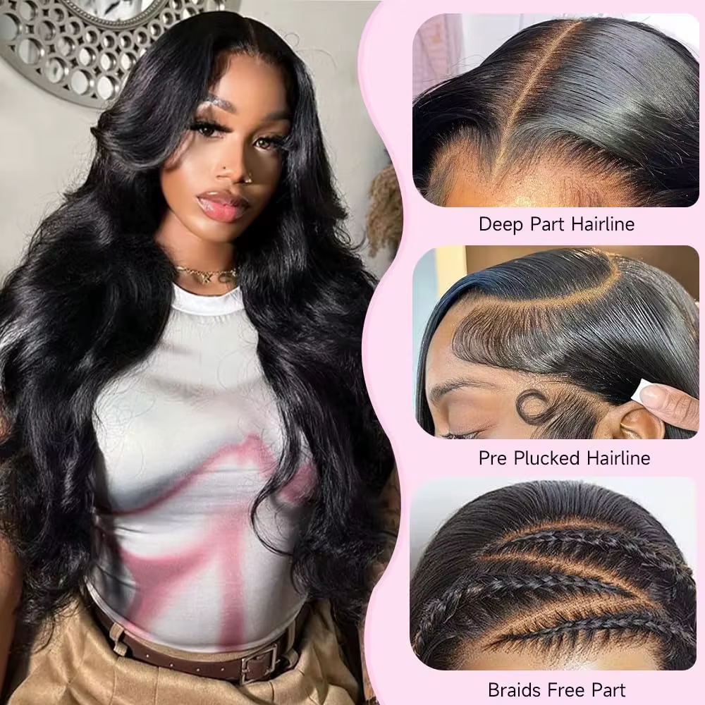 Perruques de cheveux humains ondulés de 30 à 32 pouces, densité 300%, perruque frontale en dentelle