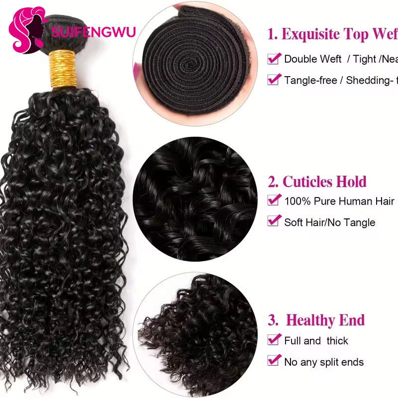 14A Kinky Curly Tissage Cheveux Humains Avec Fermeture 4X4 HD Closure Human Hair meche Tissages brés