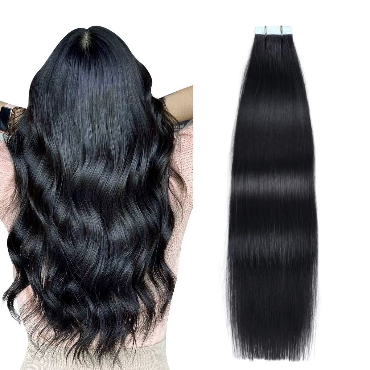 Extensions de cheveux à clipser, couleur rouge, 20 pièces, 100% cheveux humains Remy, couleur unie, 