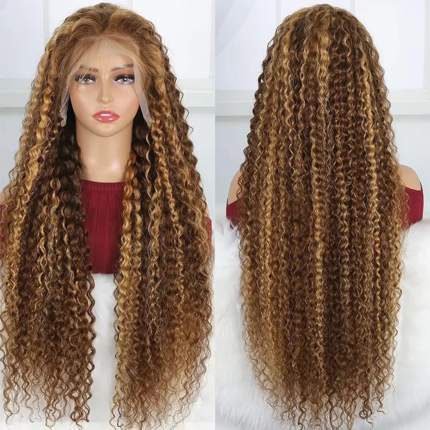 Perruque de Cheveux Naturels Bouclés, avec Dentelle Transparente HD, 13x6, 13x4, 30 Pouces