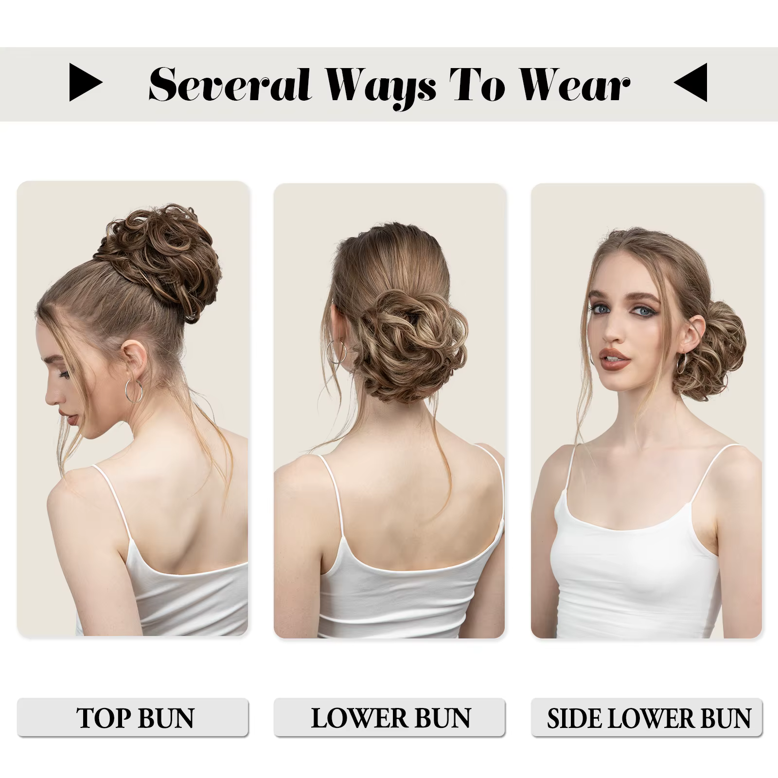 Extensions de Chignon synthétiques en désordre, grands chouchous élastiques bouclés, postiche Chigno