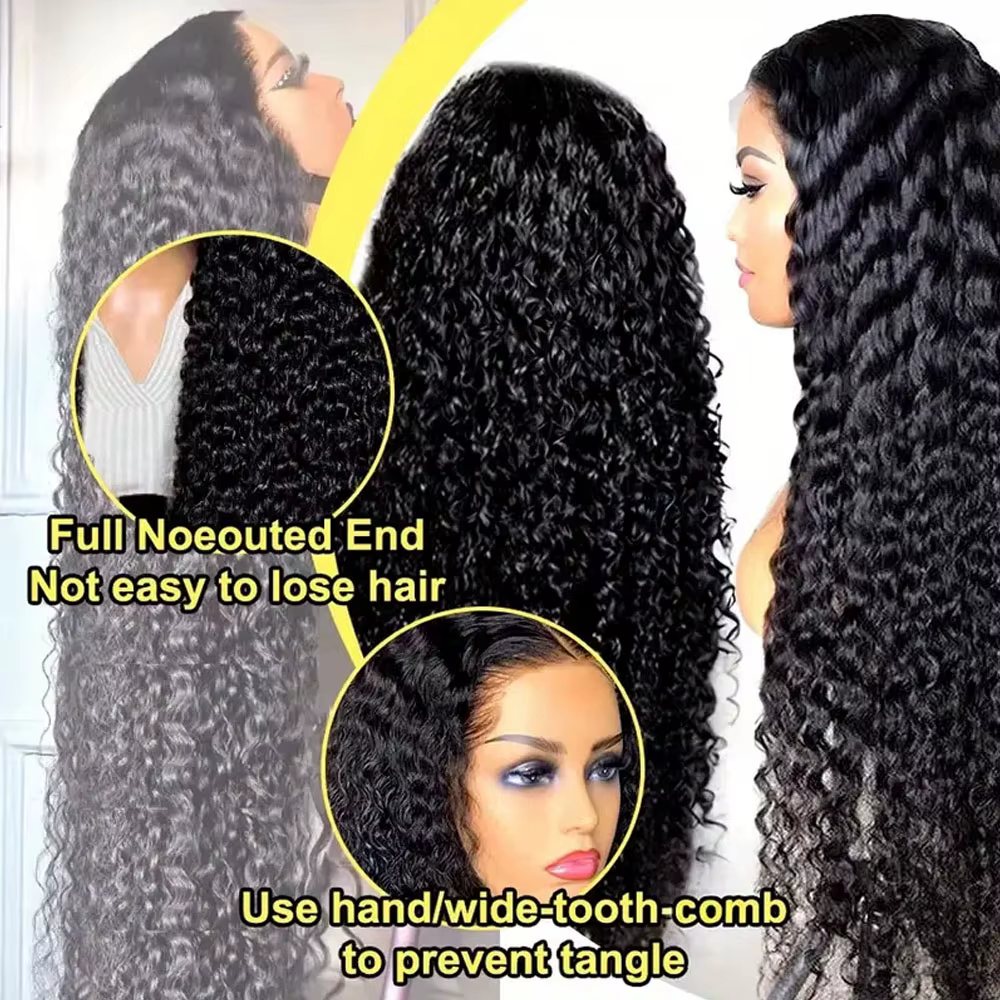 13x6 cheveux humains vierges brésiliens Jerry crépus boucles 250% densité vrais cheveux humains HD13