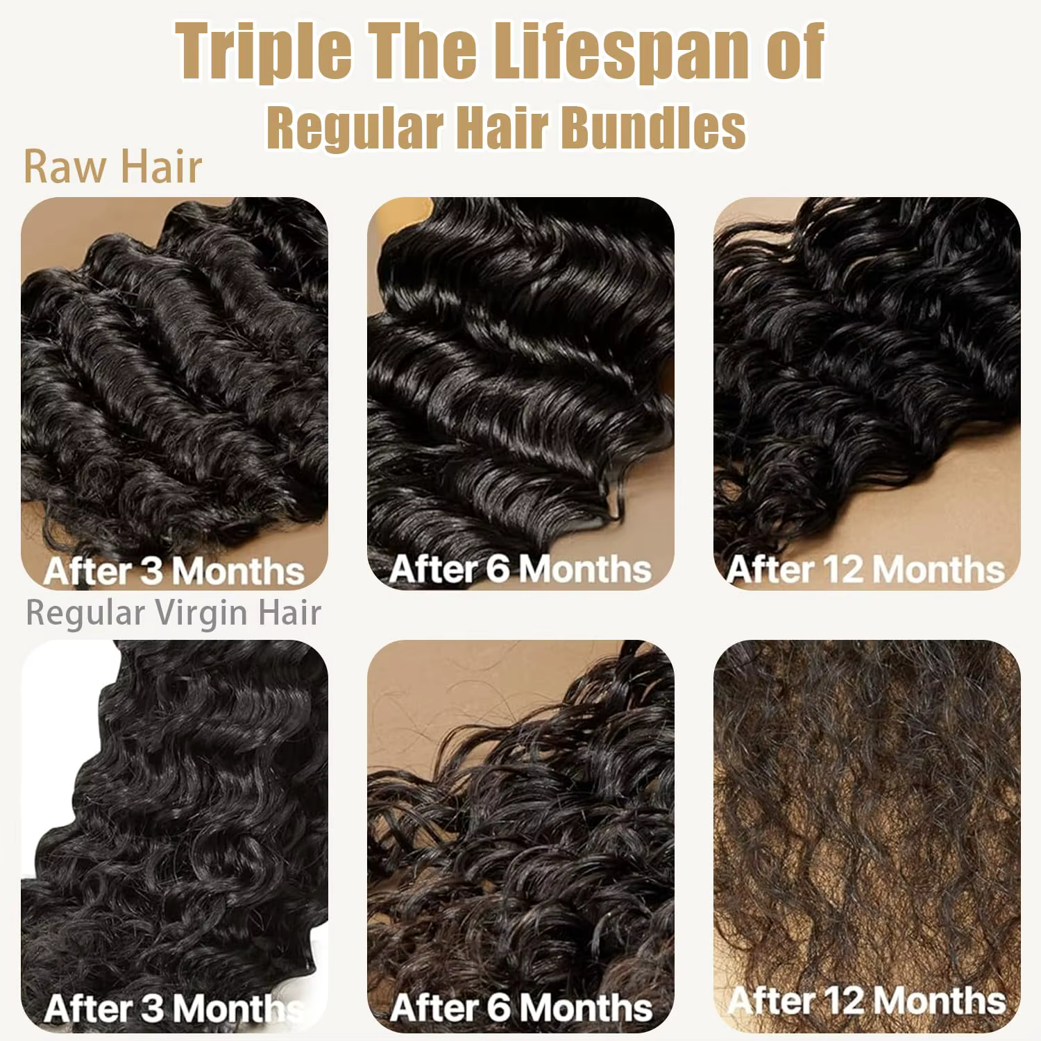 Extensions de cheveux humains brésiliens naturels, bouclés profonds, en lots de 24, 26 et 28 pouces 