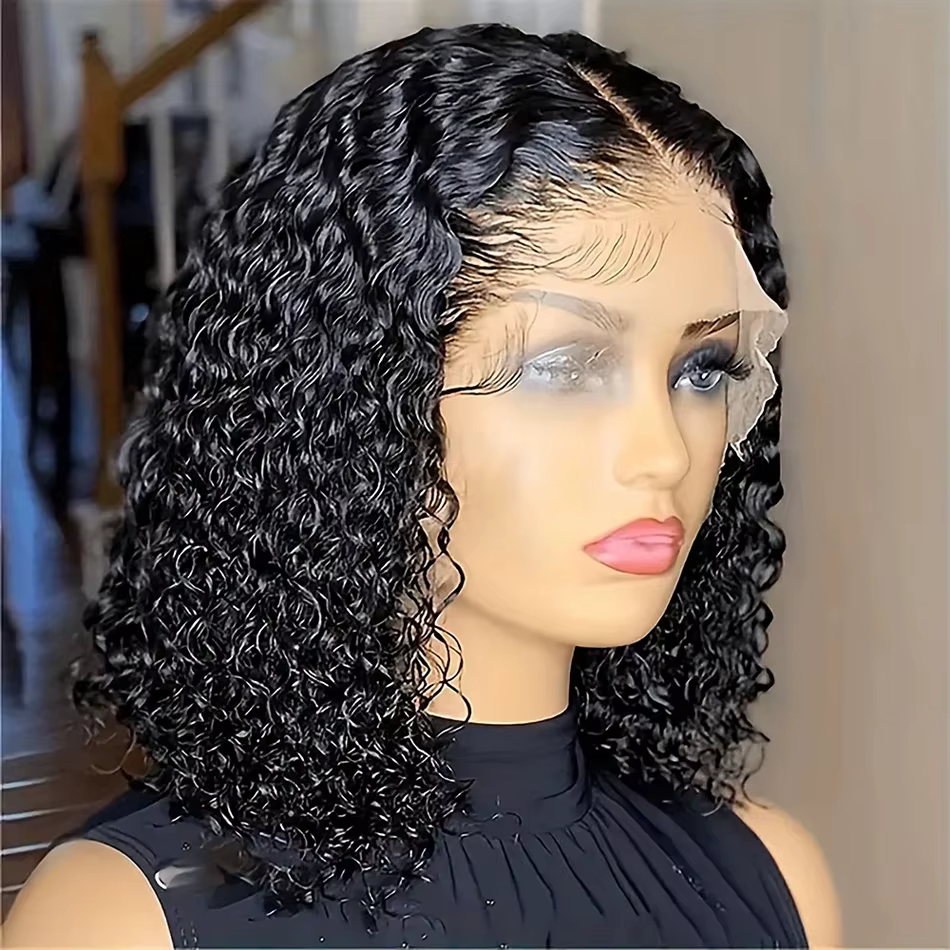 Perruque sans colle bouclée crépue 13x6 en cheveux humains, prête à porter, avec fermeture en dentel