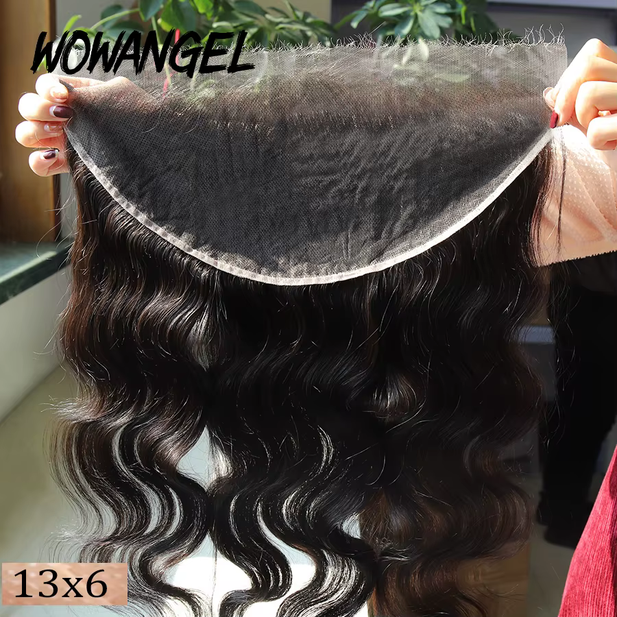 Wow Angel-Full Frmetals Only Body Wave pour femme, cheveux humains en dentelle HD invisible, partie 