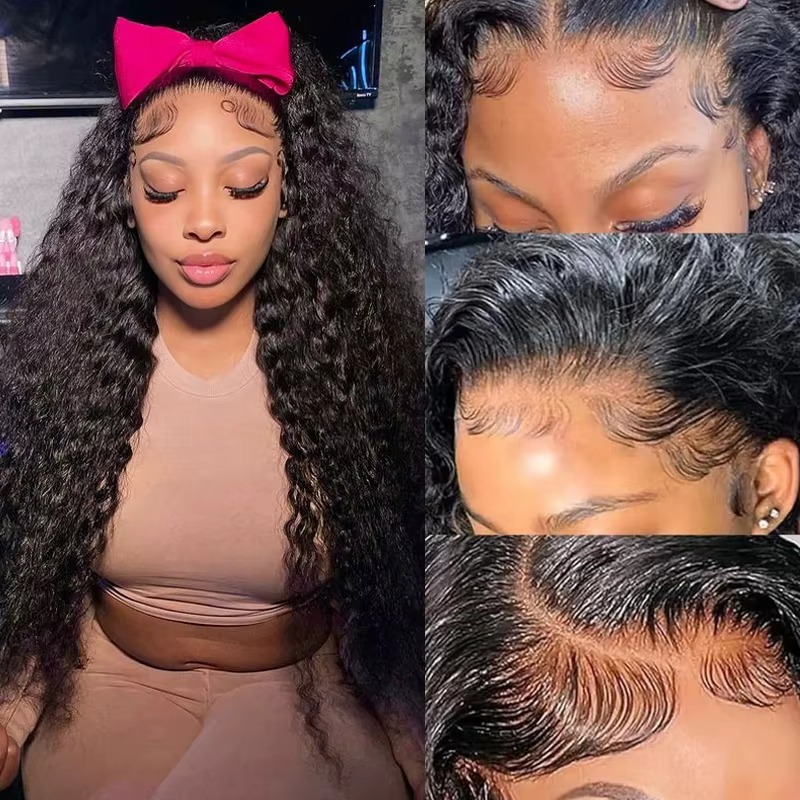 Perruque Lace Front Wig Deep Wave Brésilienne Naturelle, Cheveux Humains, 13x4, 13x6, Pre-Plucked, 1