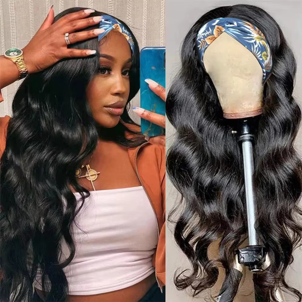 16-40 pouces 200 densité bandeau perruque vague de corps brésilien perruque de cheveux humains sans