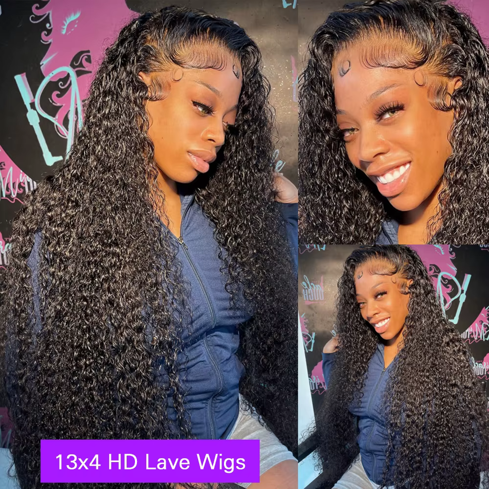 Perruque Lace Closure Wig Naturelle Deep Wave, Cheveux Humains, 4x4, 13x4, 13x6, pour Femme