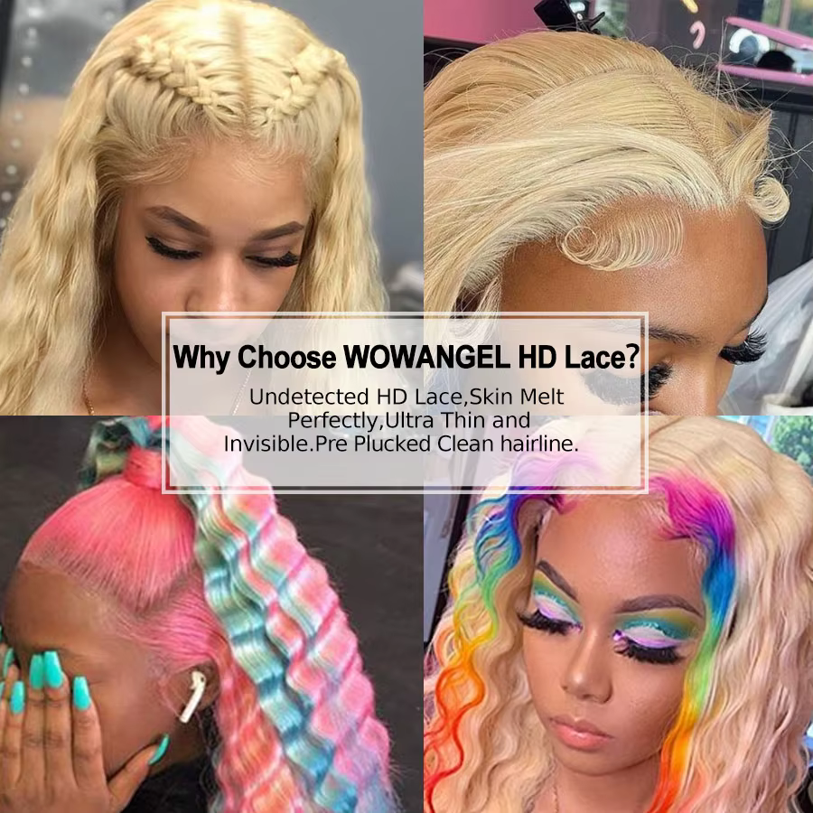 Perruque Lace Frontal Wig sans colle naturelle, 32 pouces, 250%, 13x6, HD, peau fondue, cuir chevelu