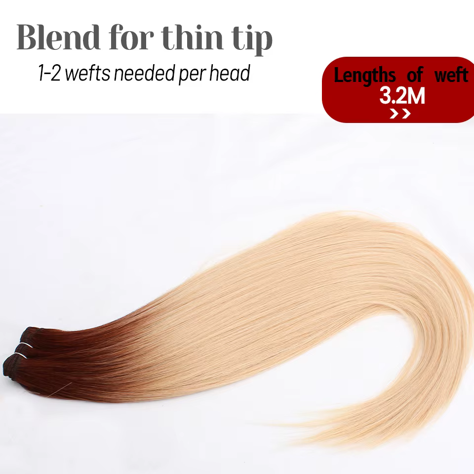 Tissage en lot synthétique lisse Bio-Protein, Extensions capillaires synthétiques lisses en Fiber ré