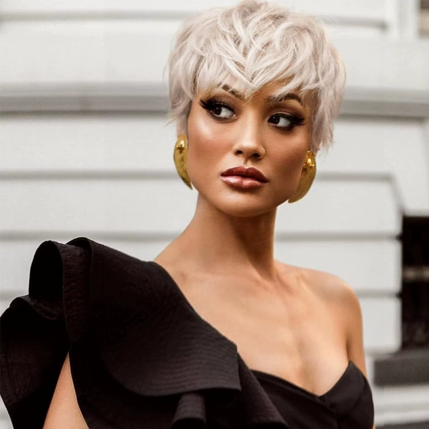 Perruques Pixie blondes platine pour dos femmes, perruque synthétique courte superposée pour usage q