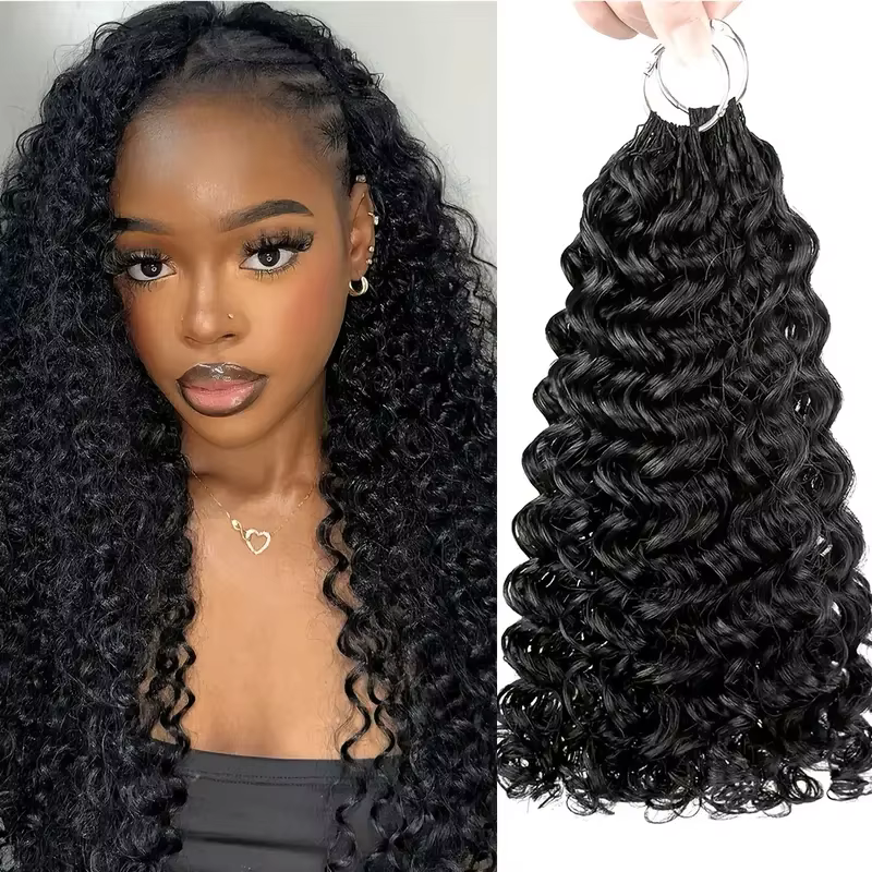 Extensions de cheveux en plumes Deep Wave, extensions de cheveux bouclés profonds en plumes, extensi