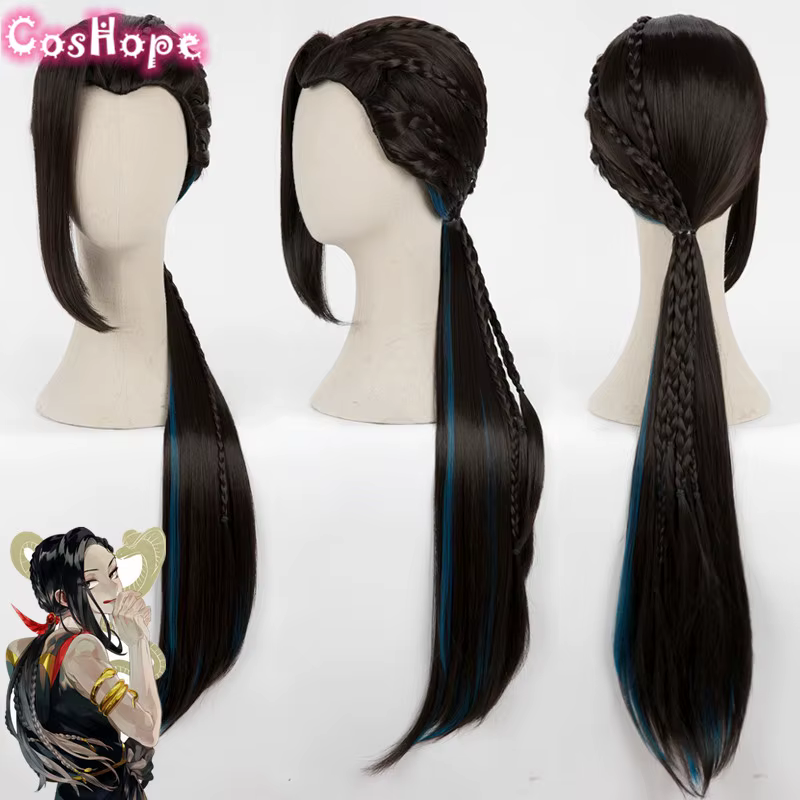 Jamil Viper Cosplay Perruque Synthétique Longue Tresse Noire pour Femme, Perruques Anime, Degré de C