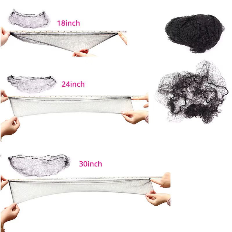 Nunify noir 100 pièces filets à cheveux Invisible bord élastique maille accessoires de déguisement p