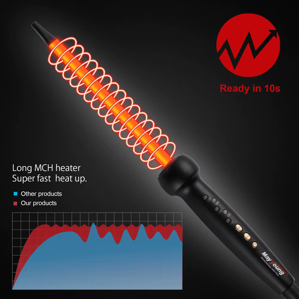 9mm Super mince MCH boucles serrées baguettes baguette Ringlet Afro bigoudi fer à friser