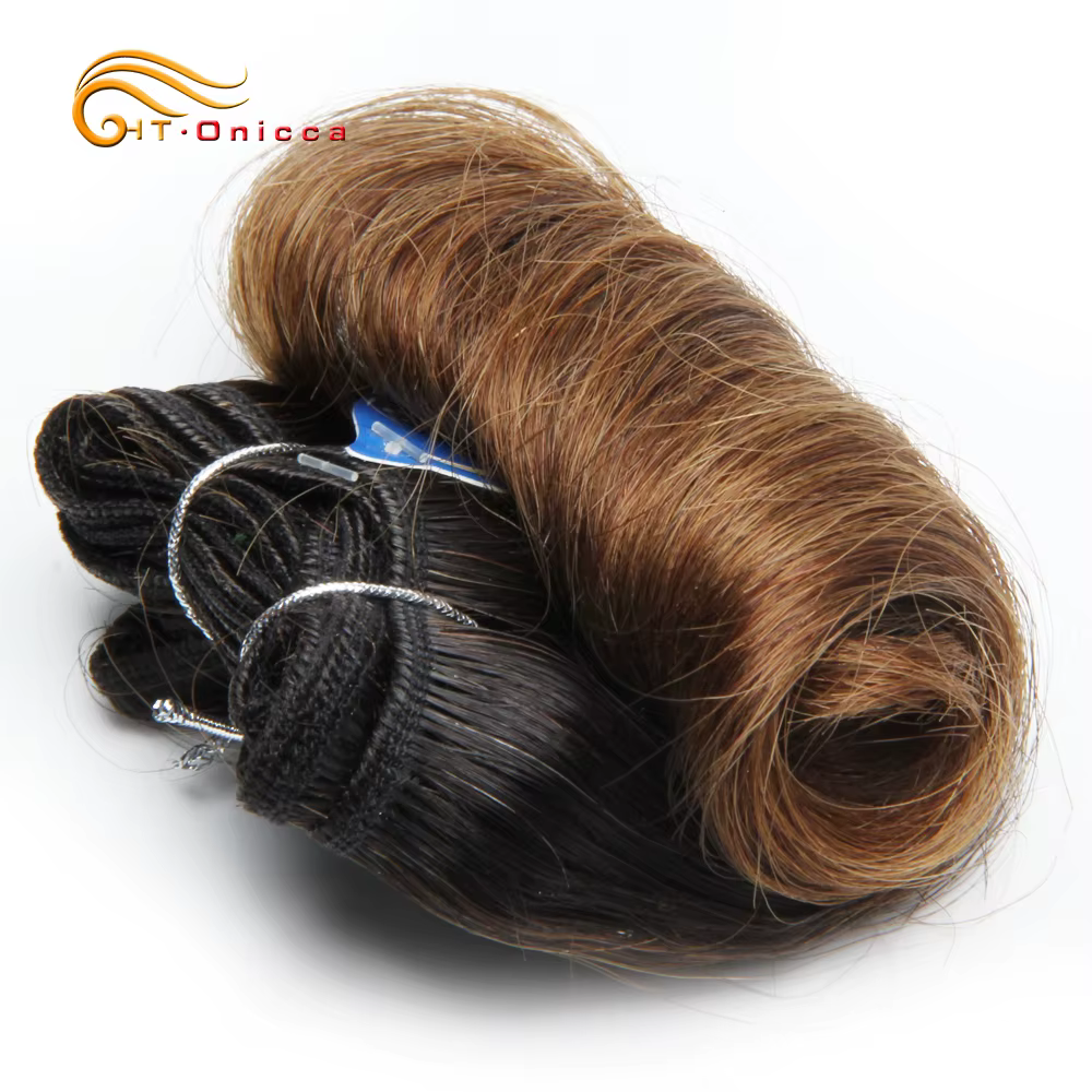 Tissage en lot brésilien Remy naturel Double bande, cheveux bouclés, couleur 1B 27 30 99J, 5 5 6 7 p