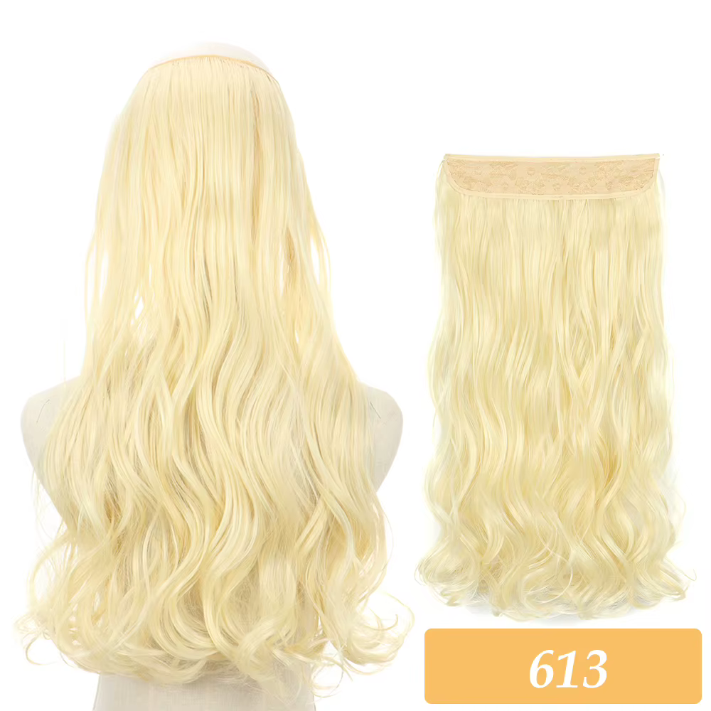 Extensions de cheveux synthétiques 16 "22", sans Clip, mélange de couleurs, blond, noir, gris, faux