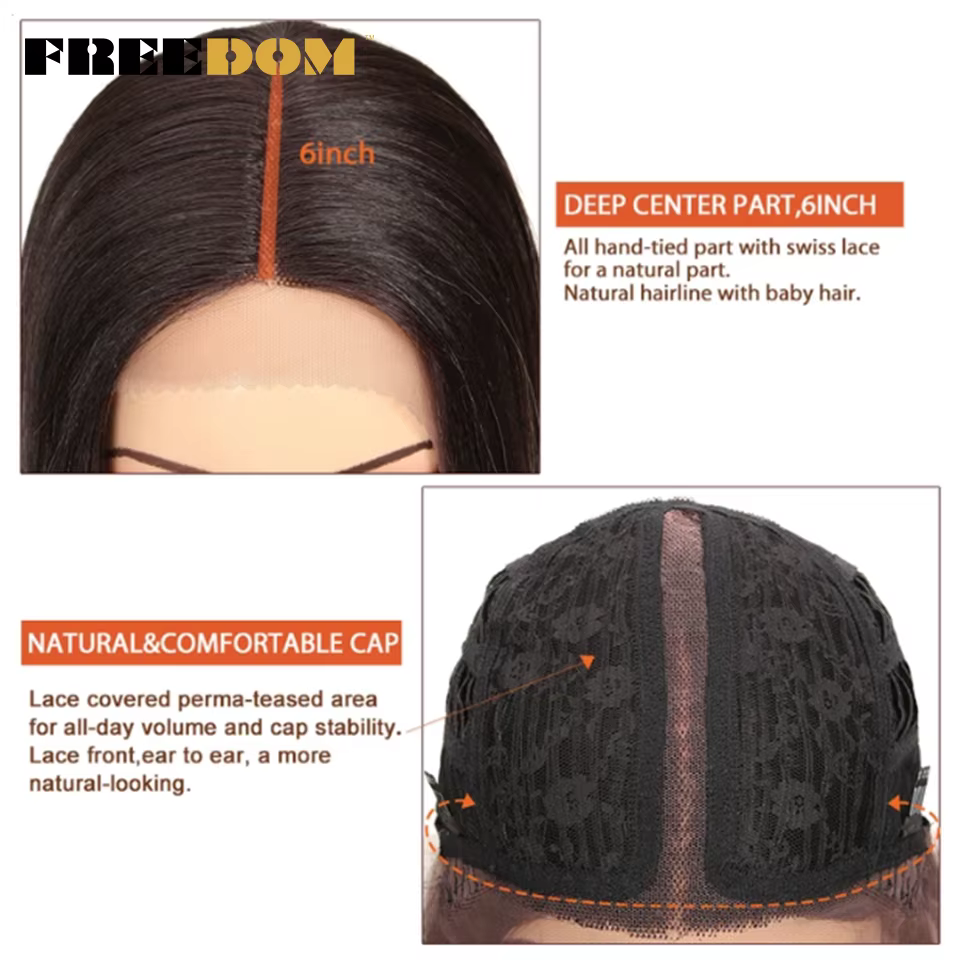 FREEDOM – perruque Lace Front Wig synthétique ondulée longue et profonde, perruque Lace Wig blonde o