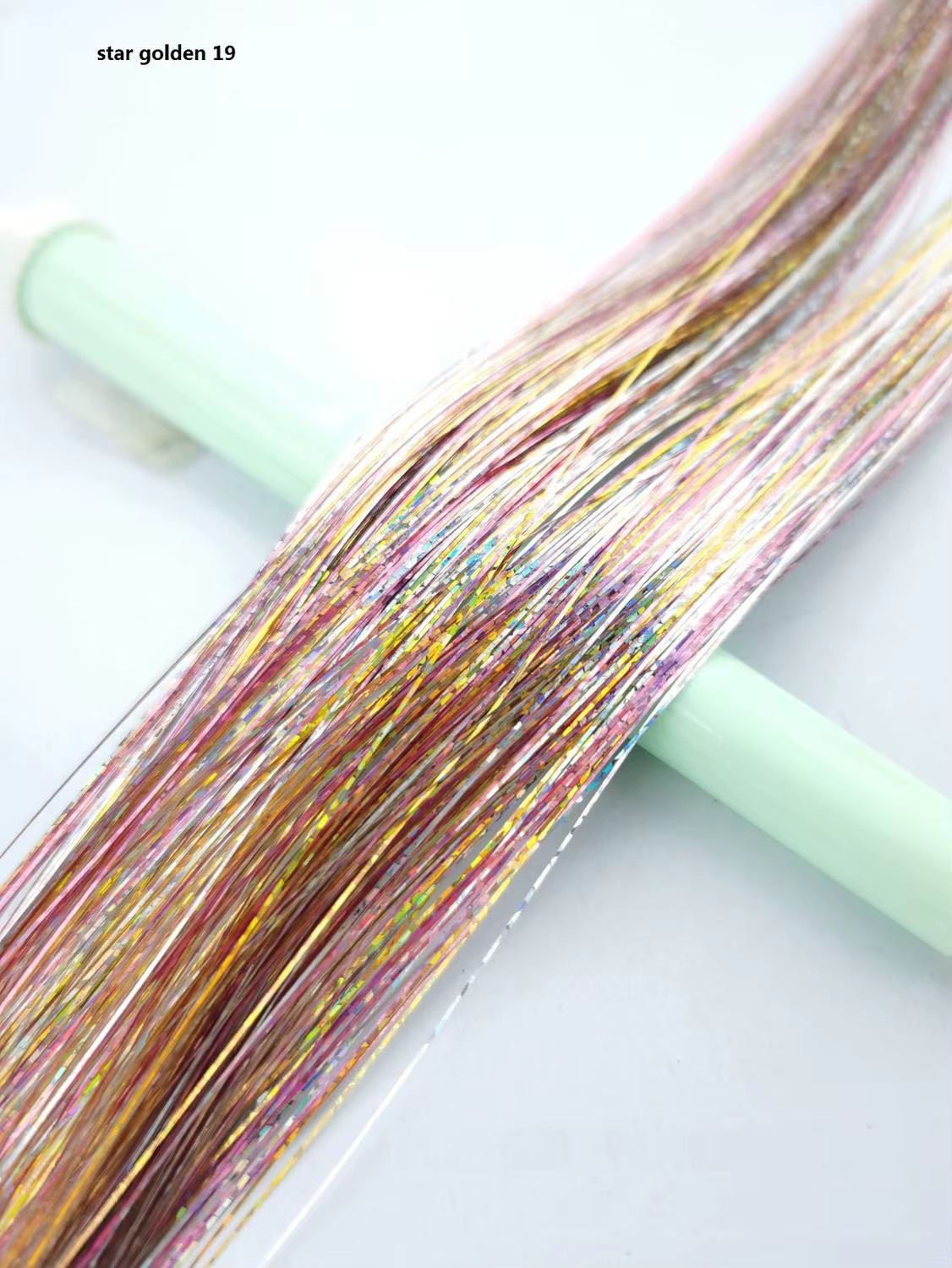 150 mèches de tinsel coloré scintillant pour extensions de cheveux, 100 cm de long, accessoires capi