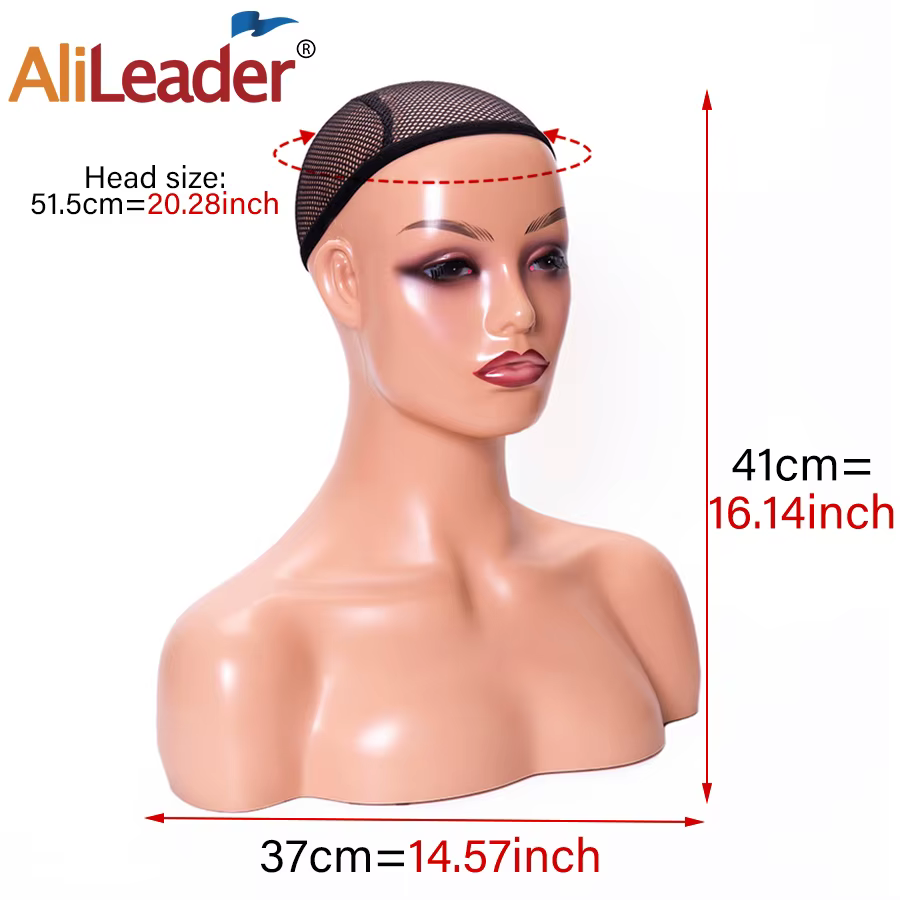 Tête de mannequin femme avec épaule tête de mannequin buste support de tête de perruque avec maquill
