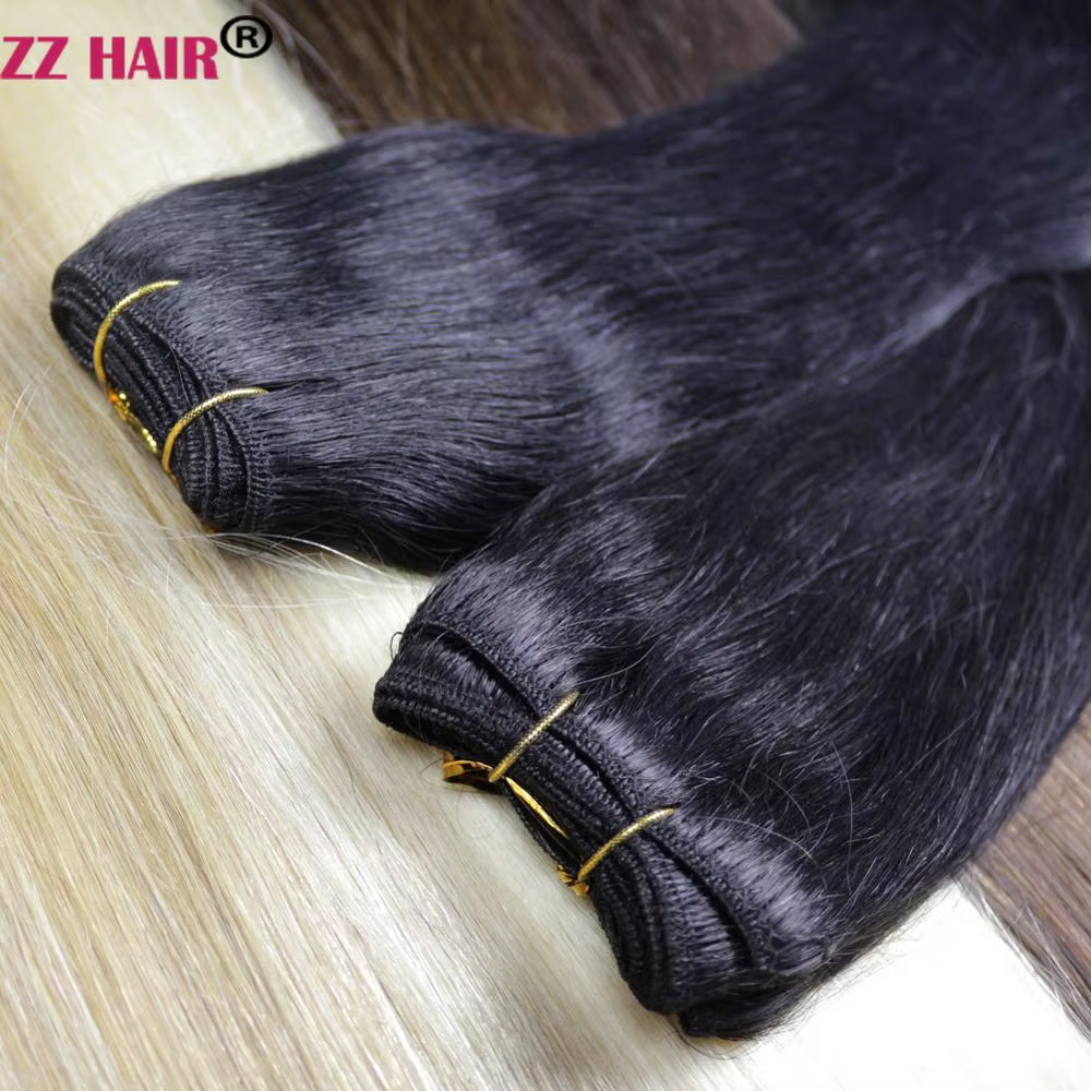 ZZHAIR 100% Extensions de cheveux humains 16 "-24" tissage de trame de cheveux Remy fait à la Machin