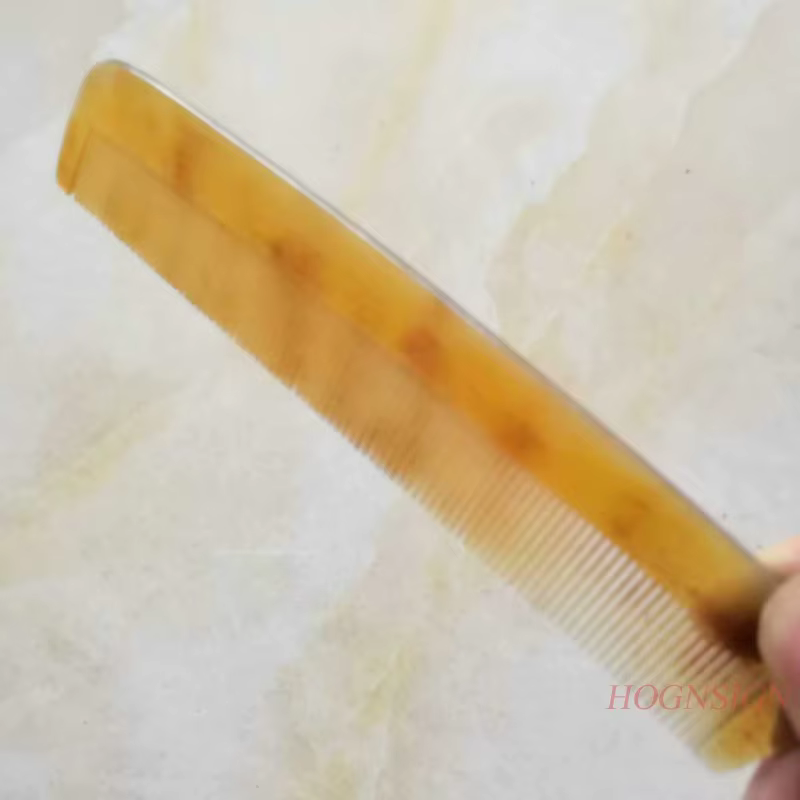 Peigne à cheveux en corne naturelle, brosse à dents dense, soins de santé, coiffure