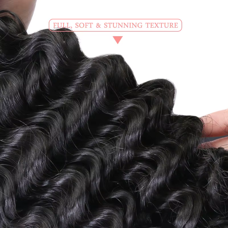 Ali Queen cheveux brésilien vague profonde brut vierge Extension de cheveux 3/4 pièces Lot 12 "- 30"