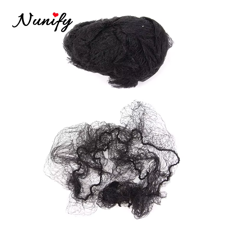 Nunify noir 100 pièces filets à cheveux Invisible bord élastique maille accessoires de déguisement p
