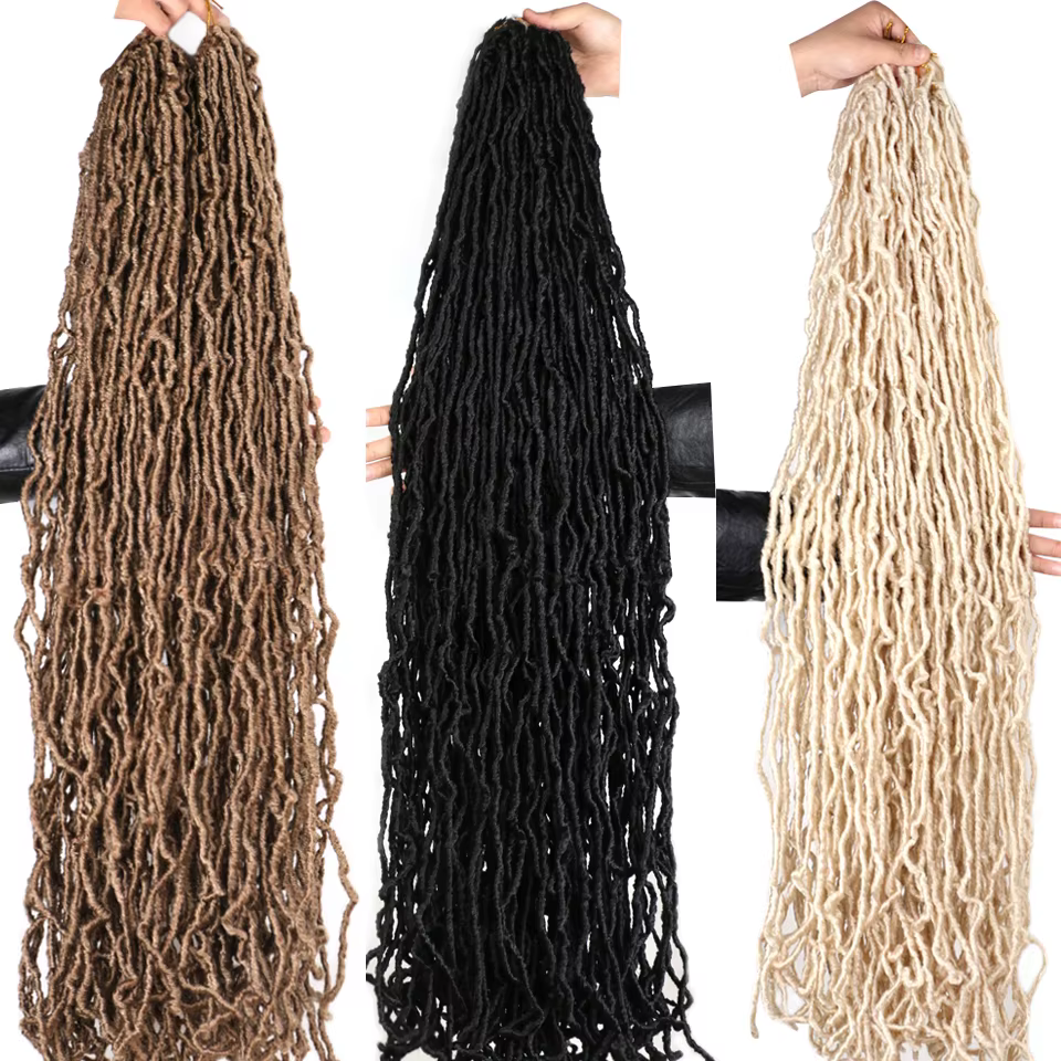 18 24 36 pouces 6 paquets nouveaux faux locs crochet cheveux meche faux locs crochet tresse doux loc