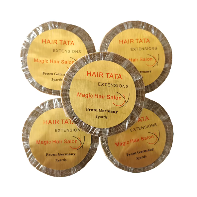 Extensions de cheveux TATA, 0.8cm/1.0cm x 3 yards, bande avant en dentelle, Salon de coiffure magiqu