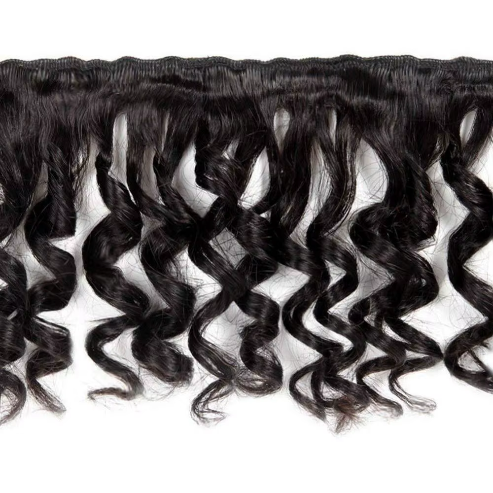 Mèches Brésiliennes Naturelles Bouclées avec Closure, Cheveux Humains, Rebondissants, 4x4, 3 Lots