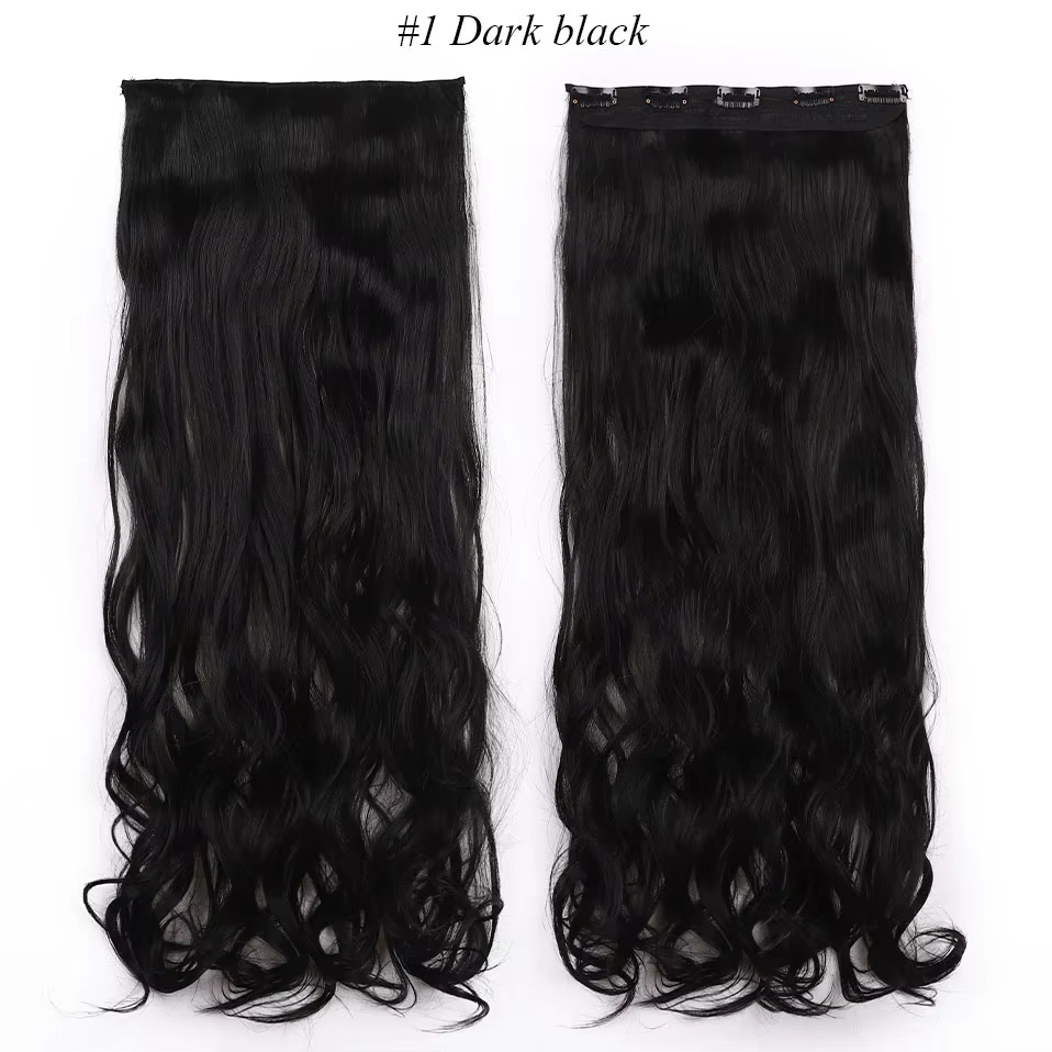 S-noilite synthétique longue pince ondulée en une seule pièce cheveux 4 longueurs Extension demi-têt