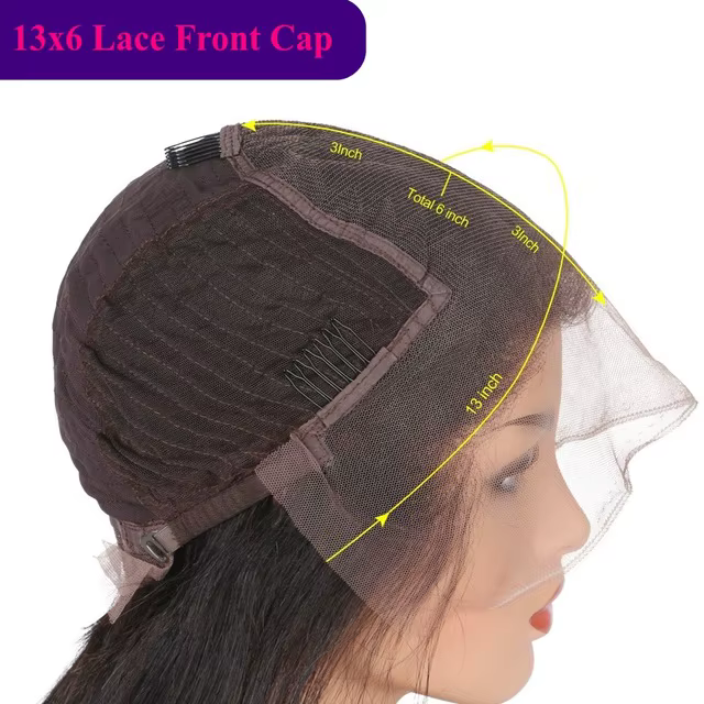 Perruque Lace Front Wig Remy lisse et soyeuse, cheveux naturels, avec frange, pre-plucked, reflets b