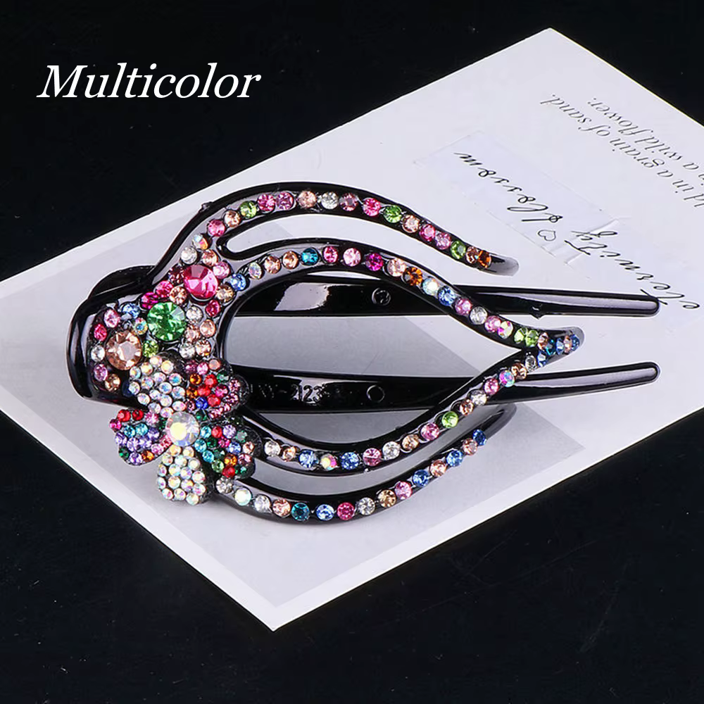 Épingle à cheveux en cristal pour femmes, pince à cheveux en forme de bec de canard avec strass, Cli