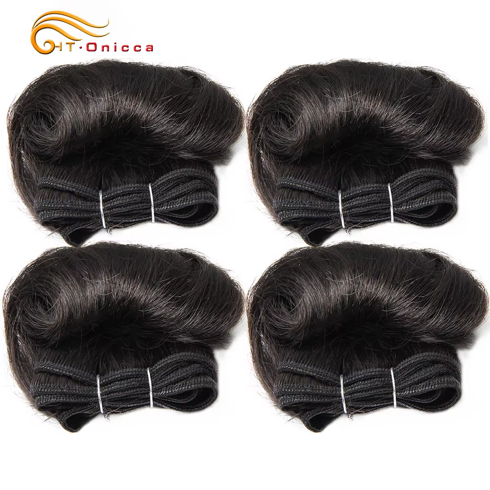 Tissage en lot brésilien Remy naturel Double bande, cheveux bouclés, couleur 1B 27 30 99J, 5 5 6 7 p