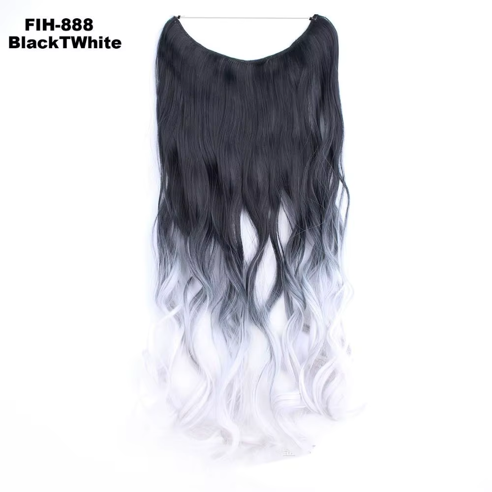 Jeedou – extension de cheveux synthétiques, une pièce, longue, ondulée, ombrée, colorée, sans clips,