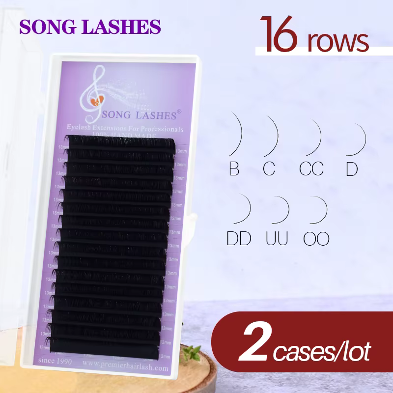 SONG LASHES Extensions de cils pour salon et nature professionnelle et pointe fine douce noir pur pr