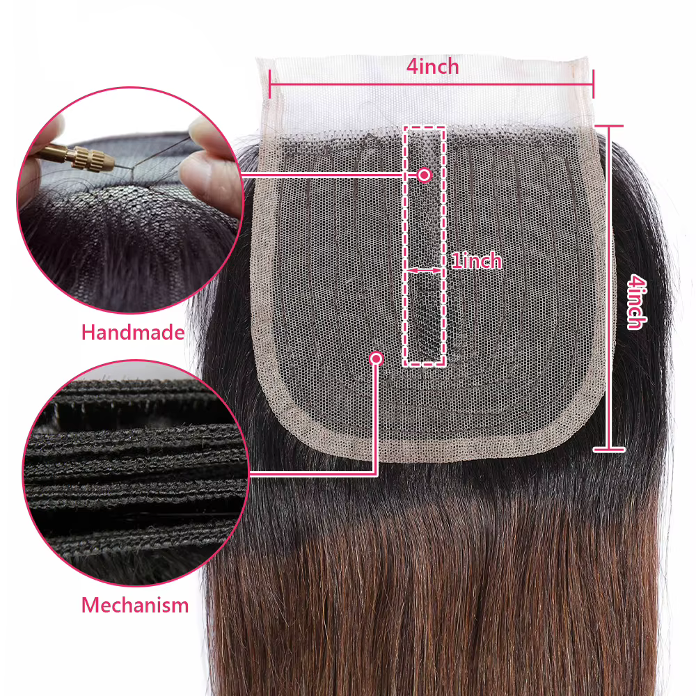 Tissage en lot brésilien naturel Body Wave avec closure, mèches de cheveux vierges 1b/4/27 1b/4/30,