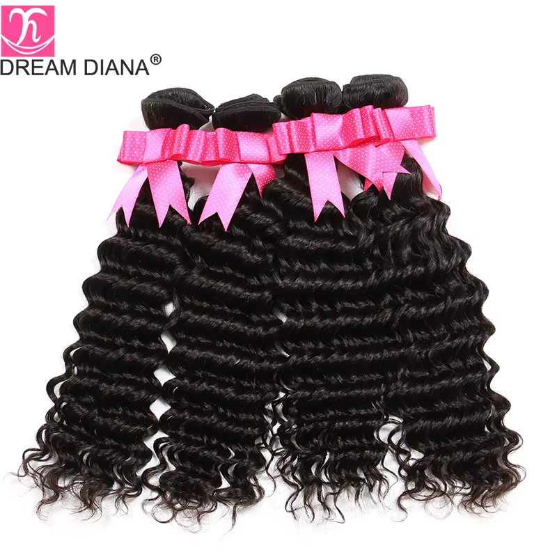 DreamDiana Remy vague profonde paquets 3 pièces Ombre brésilien profond bouclés paquets Ombre cheveu