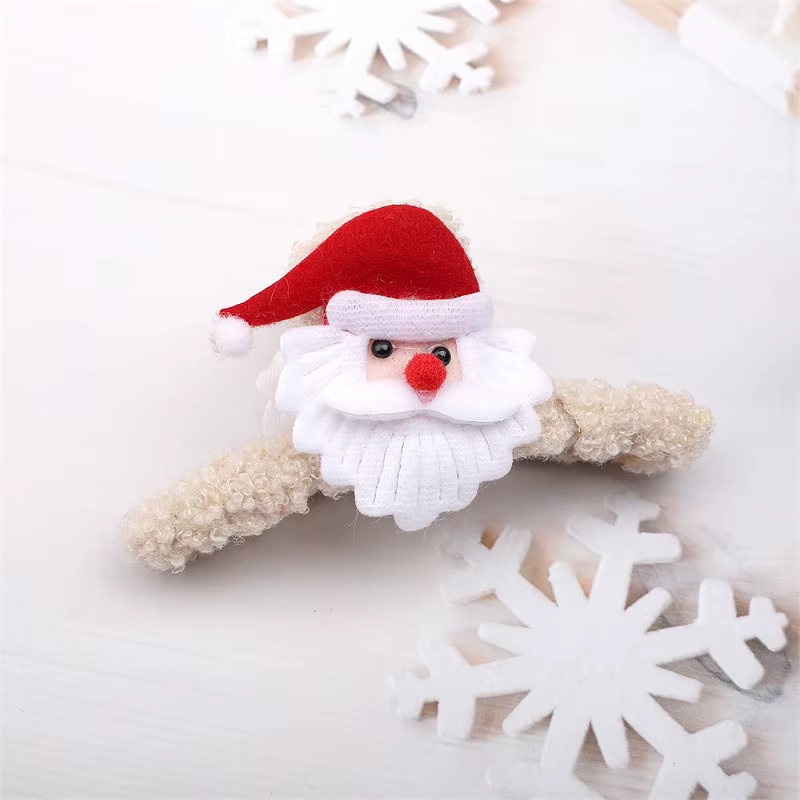 Dessin animé de noël père noël bonhomme de neige cadeau attraper mignon paillettes drôle fille pince