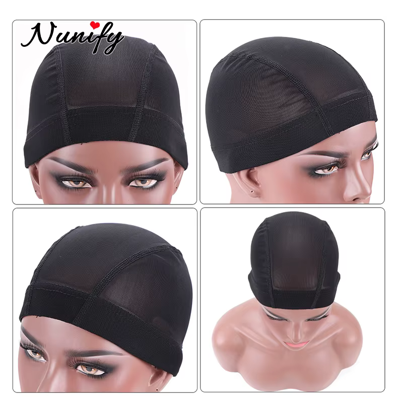 Nunify 1 pièces S M L vente en gros Spandex dôme casquette pour Bonnet Perruque noir filet à cheveux