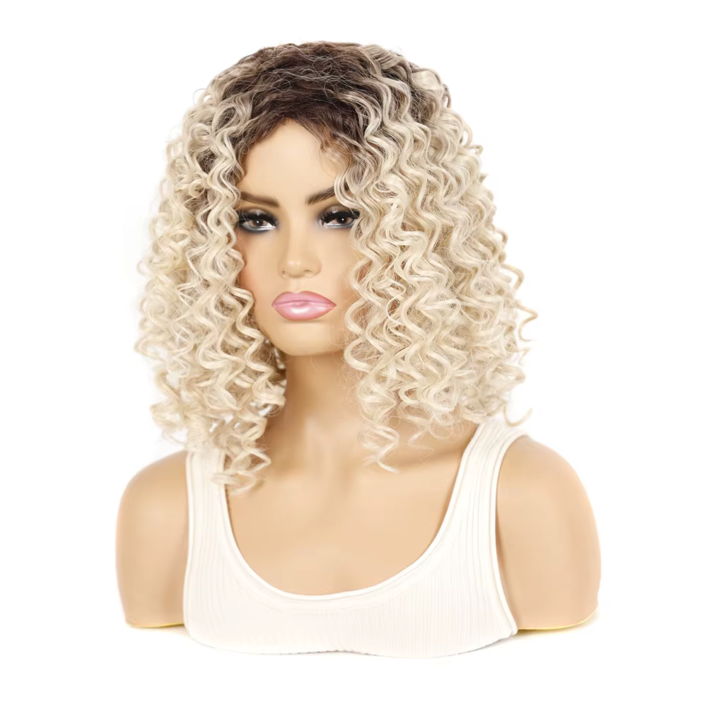 Jeedou-Perruque Synthétique Courte Bouclée pour Femme, Cheveux Profonds, Coiffure Moelleuse, Brun Fo
