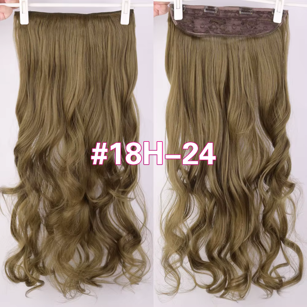 DinDong Clips dans les extensions de cheveux 32 pouces synthétiques ondulés 210G Premium cheveux rés